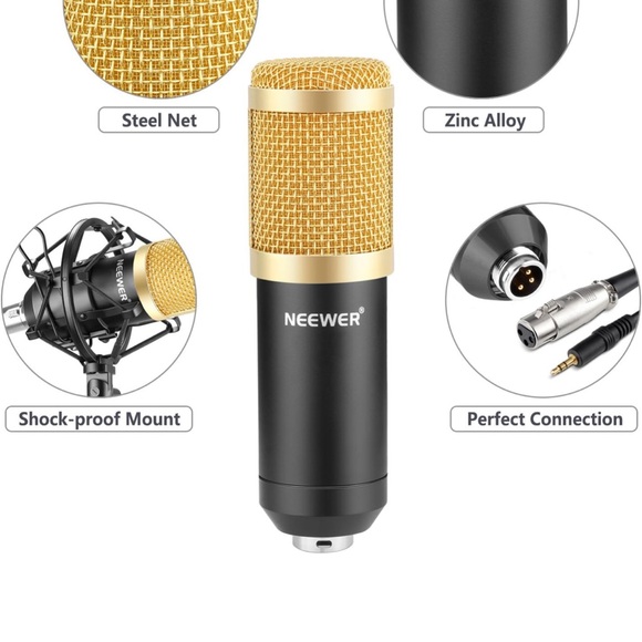 EUC - Neewer NW-800 Professional Condenser Microphone Kit (Black+Gold) - Picture 3 of 16